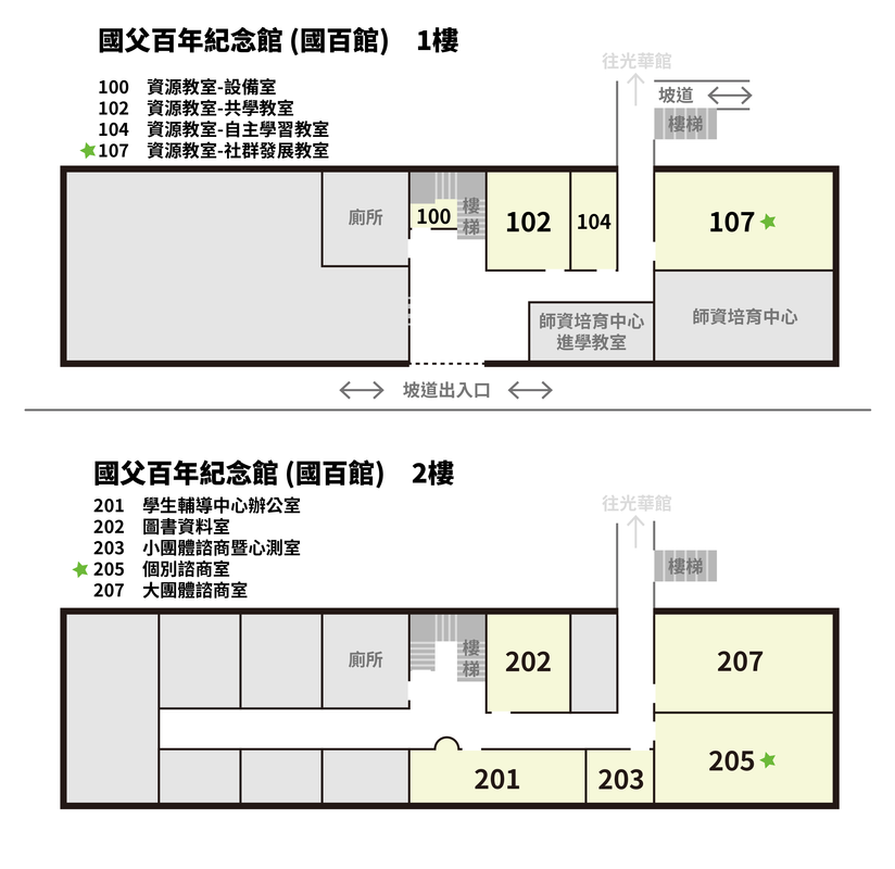 國百館2樓平面圖（連結至PDF檔案）